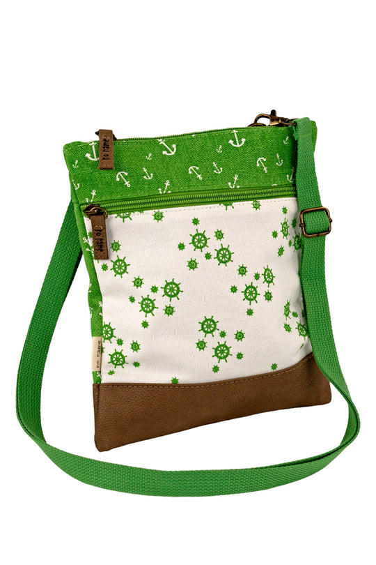 Crossbag Tasche Steuerrad & Anker Green