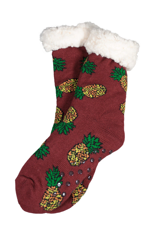 Hüttensocken Kuschelsocken Wollsocken Ananas Berry