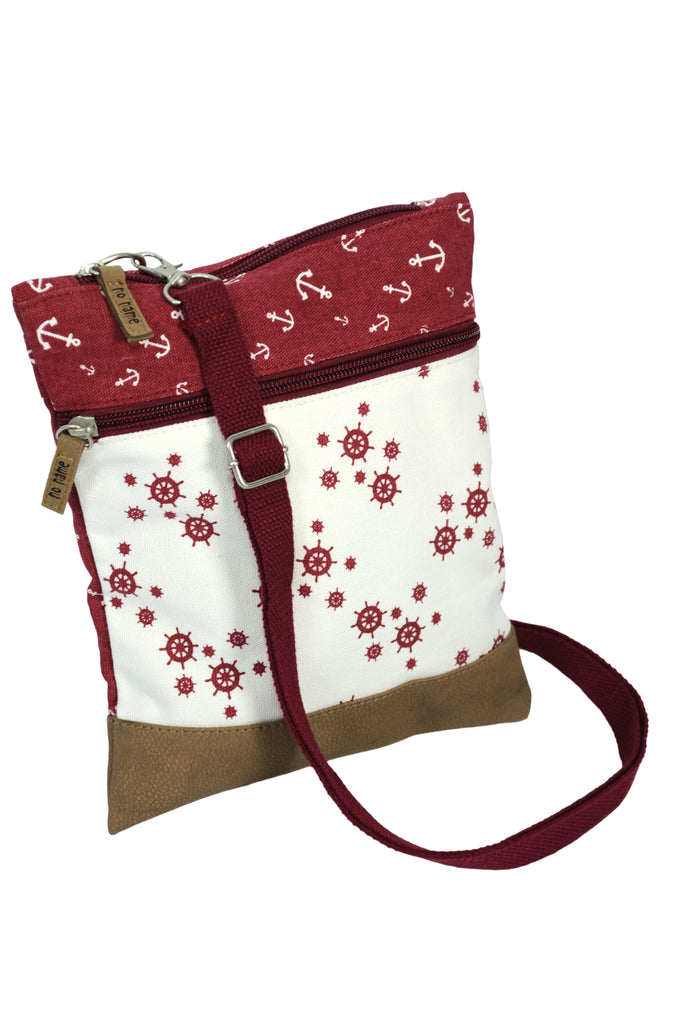 Crossbag Tasche Steuerrad & Anker Berry