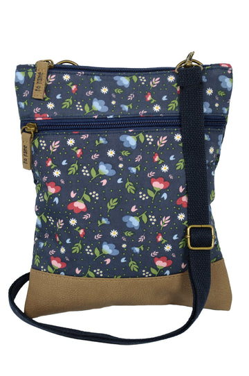 Crossbag Tasche Floral  Navy