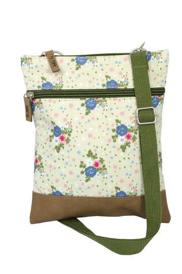 Crossbag Tasche Flowers Beige