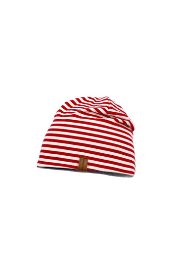 Kids Jersey Beanie "Ringel" Rot